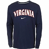 Virginia Cavaliers Nike Wordmark Long Sleeve WEM T-Shirt - Navy Blue